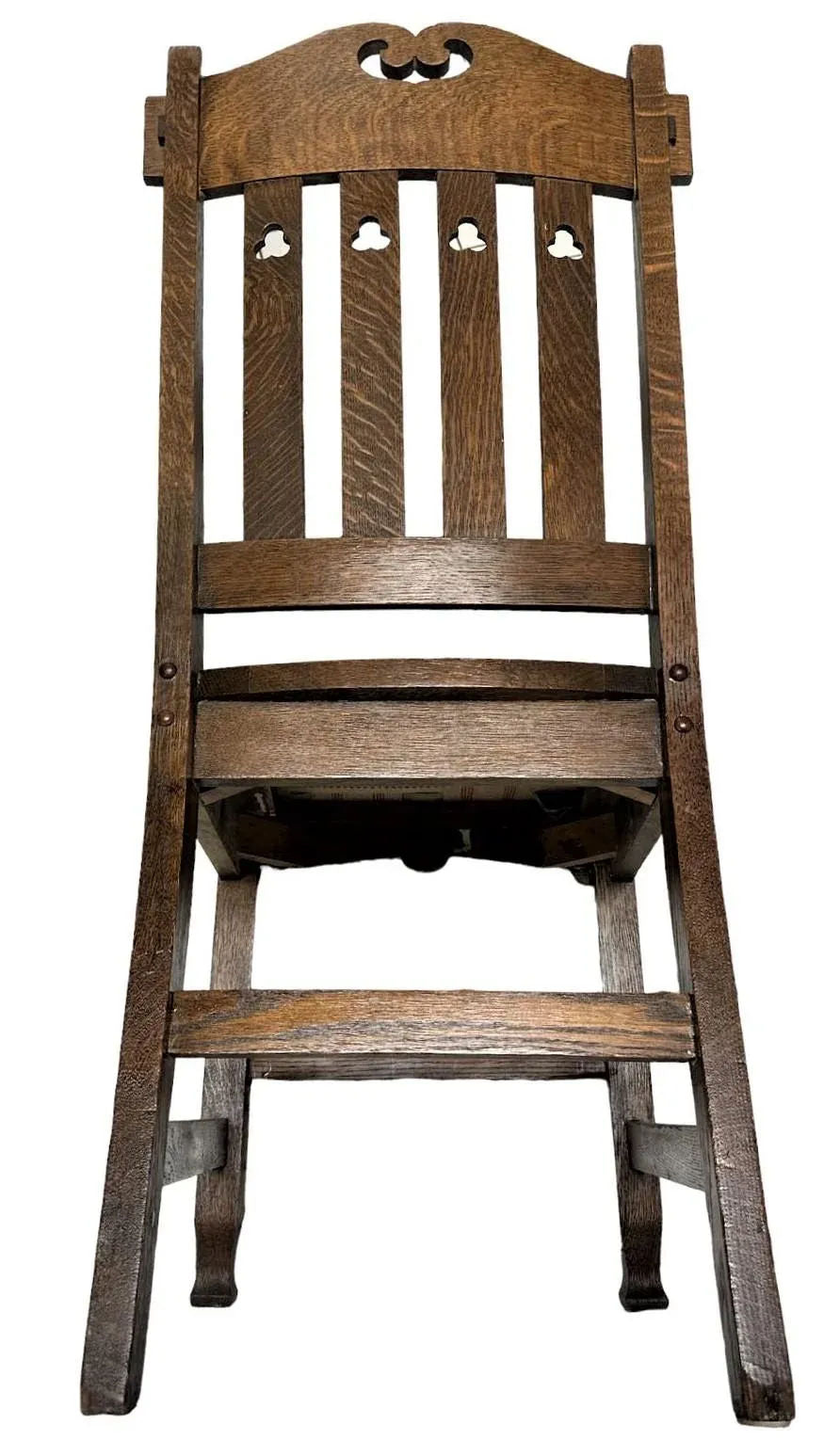 Wyburd and Liberty Attributed Antique Edwardian English Oak Chairs - a Pair - Image 4