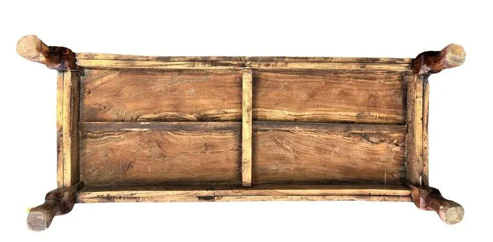 Ornately Carved Teak Bench From South Asia - Mid 20th Century - Image 4