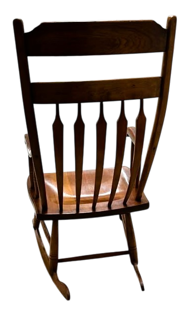 Stickley Cherry Wood Cattail Rocking Chair - Vintage Mid 20th Century Dated 1956 - Image 5