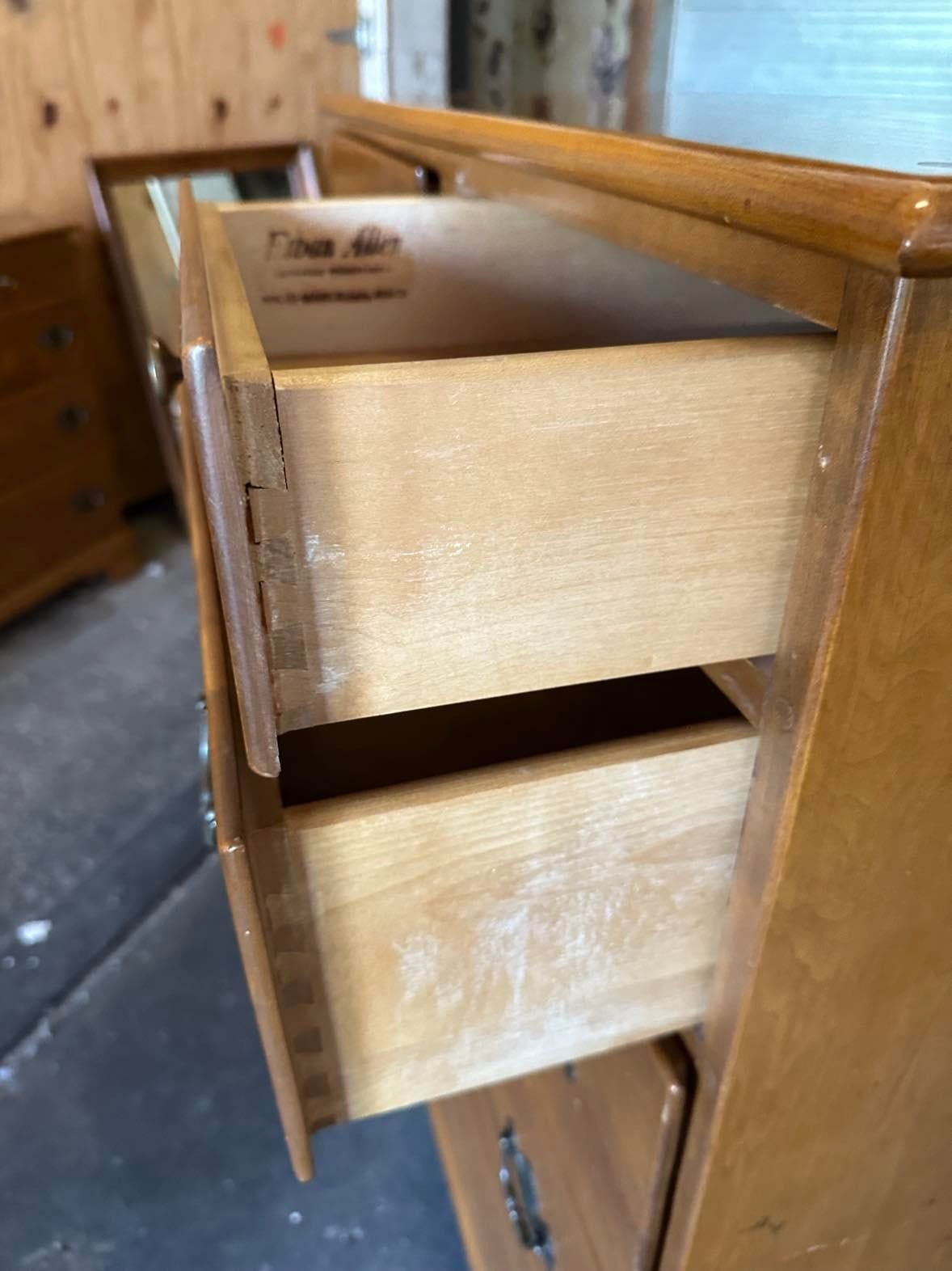 Ethan Allen Nutmeg Solid Maple 46" High Chest of 6 Drawers - Vintage 1960s - Image 5