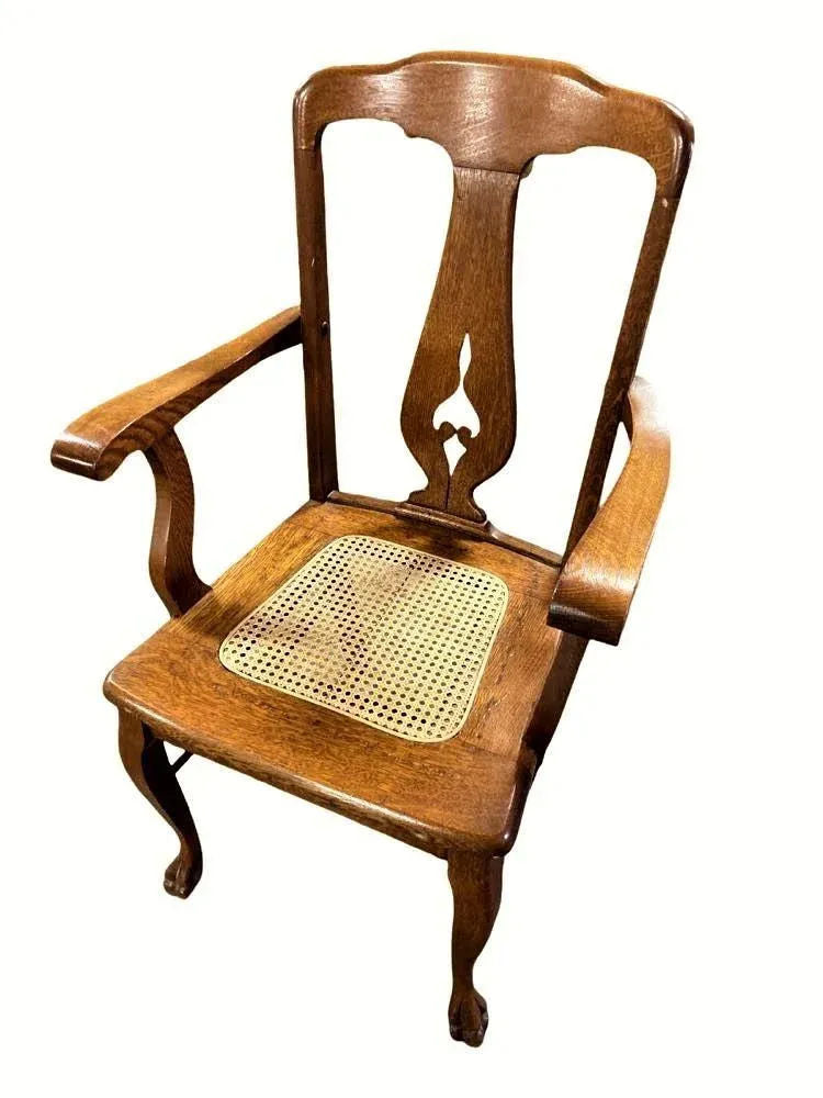 Early 20th Century Stomps Burkhardt Arts & Crafts Quarter Sawn Oak Dining Chairs - Set of 4 - Image 5