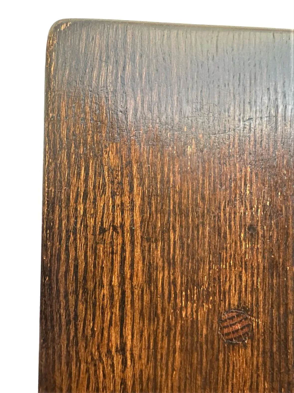 Antique Jacobean or Spanish Revival Dark Oak Trestle Library Table or Dining Table by Kensington Furniture Company - Image 5
