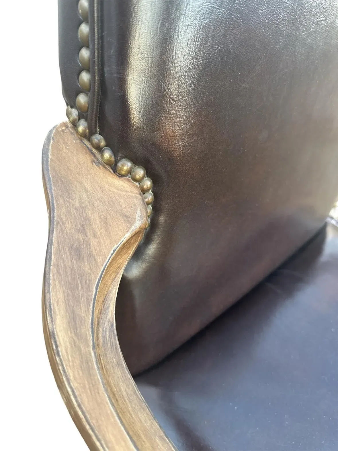 Vintage Executive Desk Chair With Nailhead Trim - Late 20th Century - Image 5