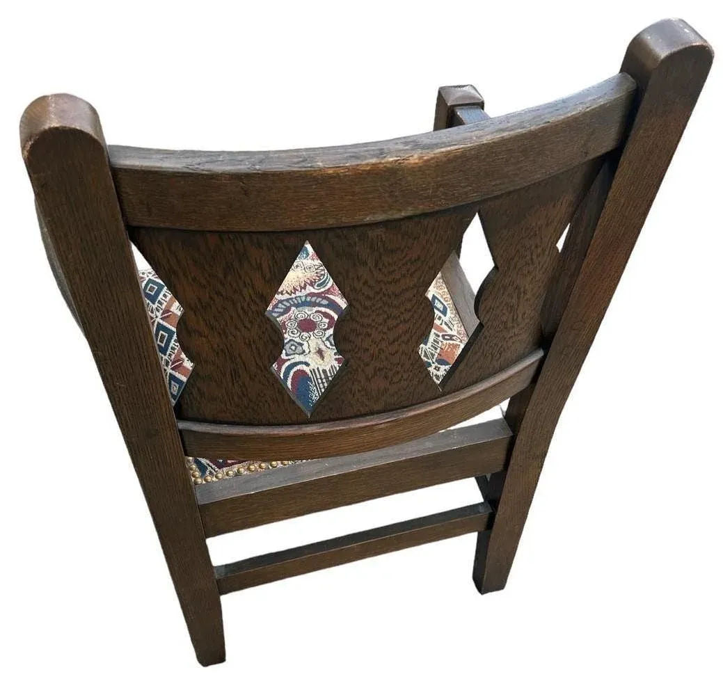 English Arts & Crafts Solid Quarter Sawn Oak Chair - Antique Late 19th Century - Image 5