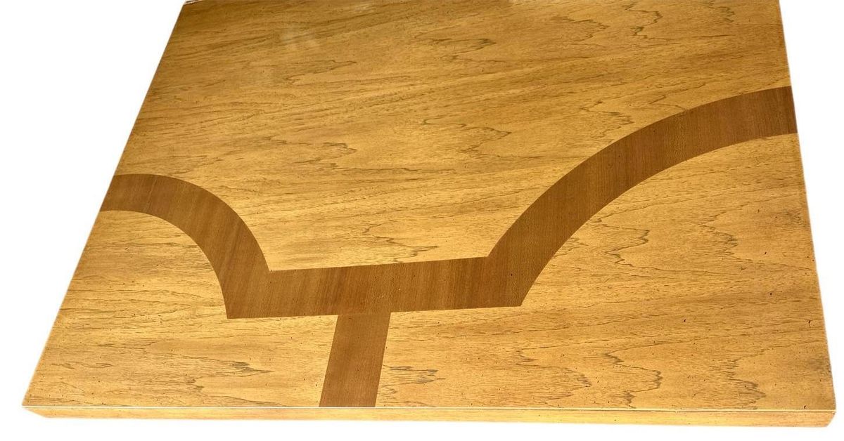 Thomasville Spanish Style Pecan Lyre Leg Dining Table Extending to 104” - Made in 1964 - Image 5