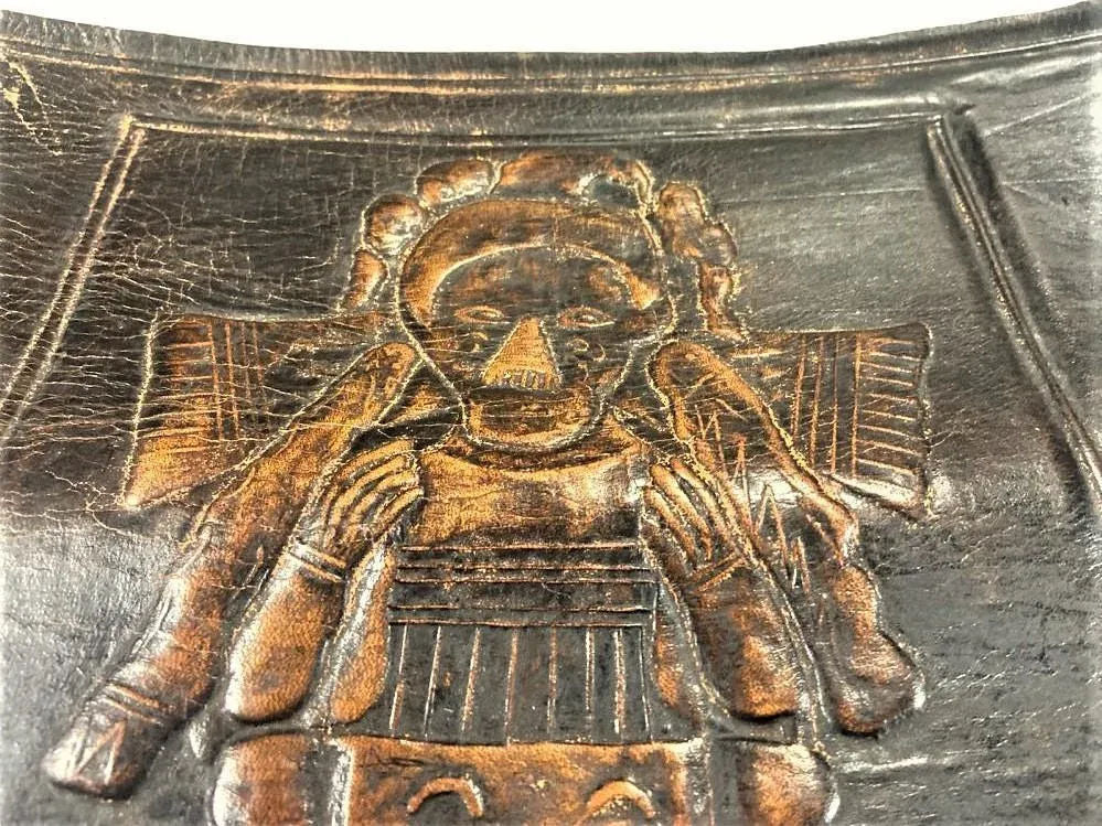 Angel Pazmino Tooled Leather Rocking Chair Handmade in Ecuador - Vintage Mid 20th Century - Image 5