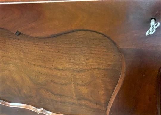 Baker Furniture Cherry Wood Armoire With Tooled Leather Drop Down Desk - Late 20th Century - Image 5