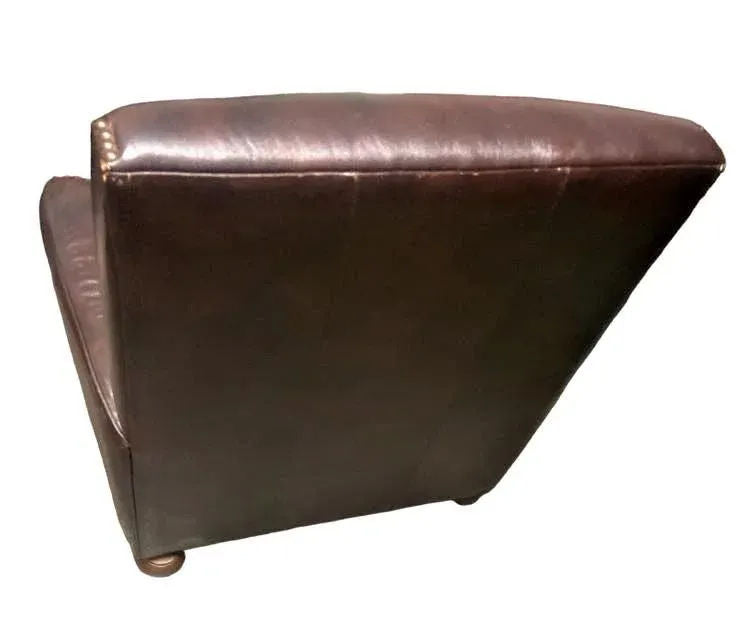 Early 21st Century Dark Brown Leather Lounge Chair With Nailhead Trim - Image 5