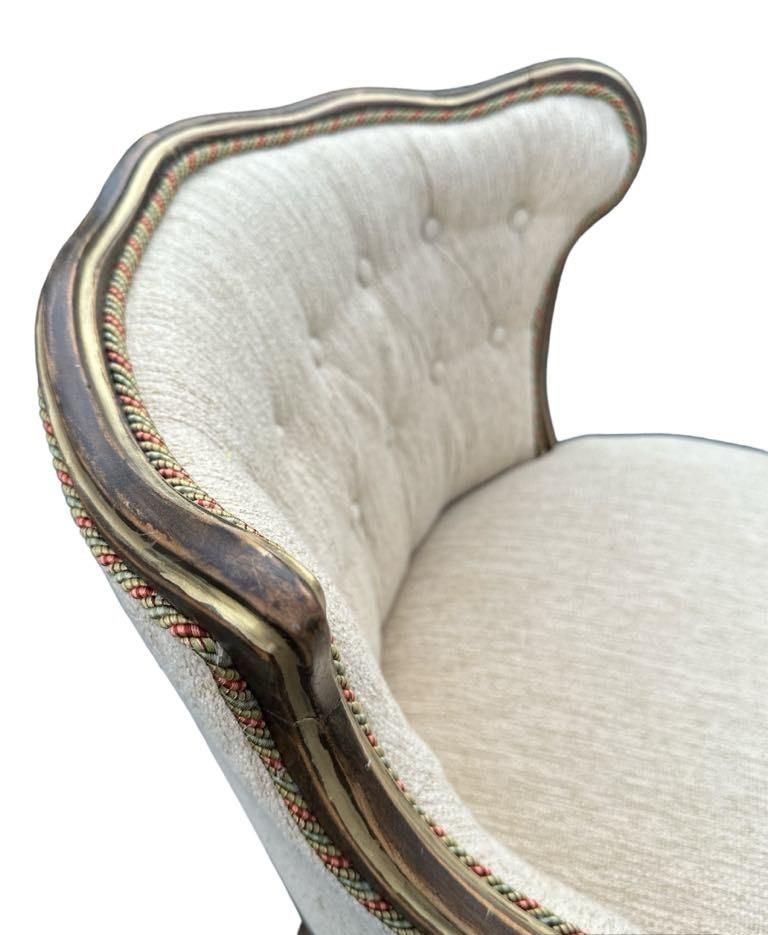 Pair of 19th Century Antique Louis XV Side Chairs With New Upholstery and Refinished With Giltwood Highlights - Image 5