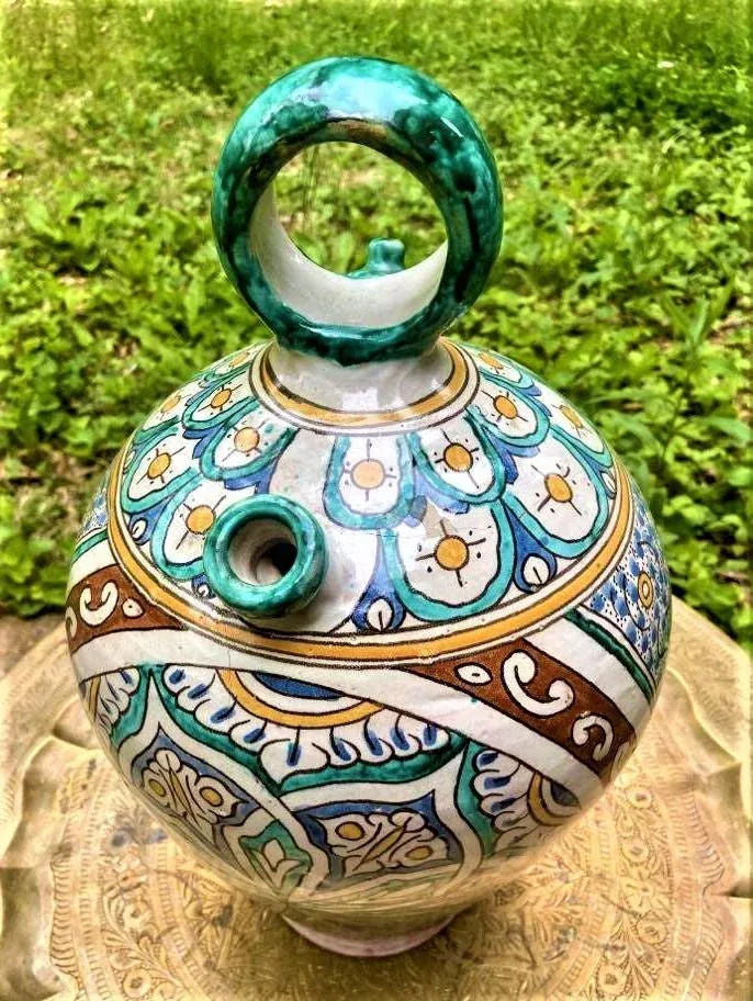Mid 20th Century Large Fez Ceramic Lidded Jar From Morocco - Image 5