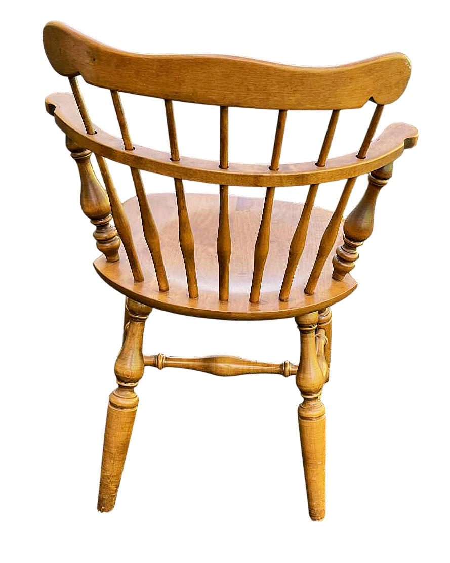Ethan Allen Vintage American Traditional Nutmeg Birch and Maple Windsor Dining Chairs - Set of 6 - Mid 20th Century - Image 5