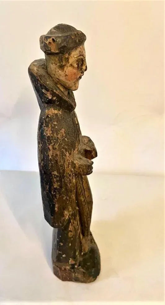 18th Century Antique Spanish Colonial Santo Image of Saint Dominic From Mexico - Image 5