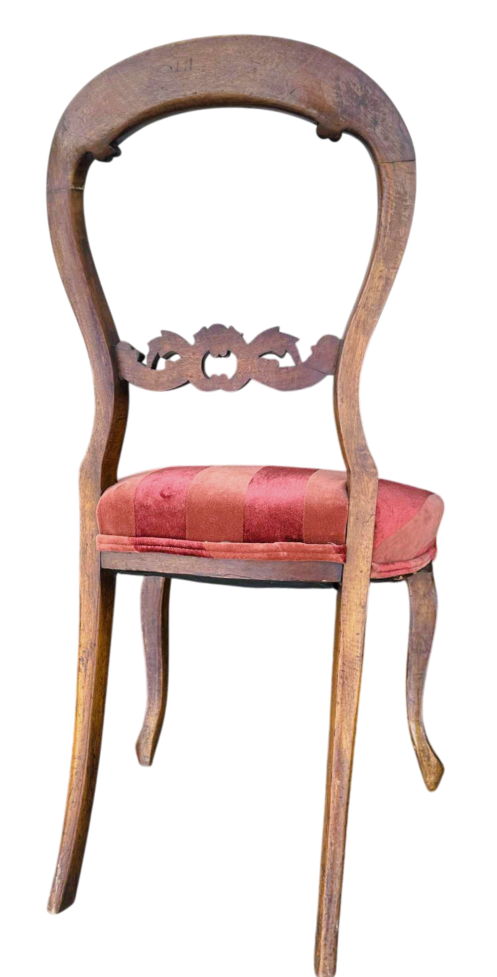 Pair of 19th Century Balloon Back Salon Chairs in Fine Carved Walnut and Elegant New Upholstery - Image 5