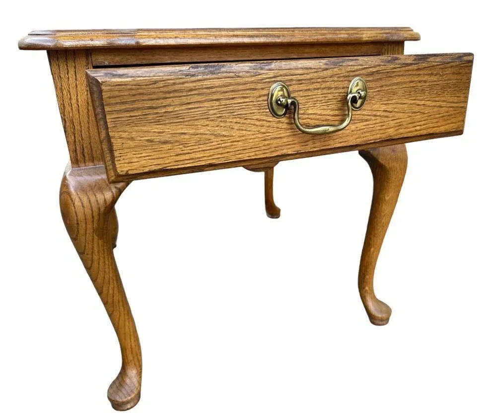 Thomasville French Country Oak Nightstands or Side Tables - Vintage Circa 1970s - Image 5