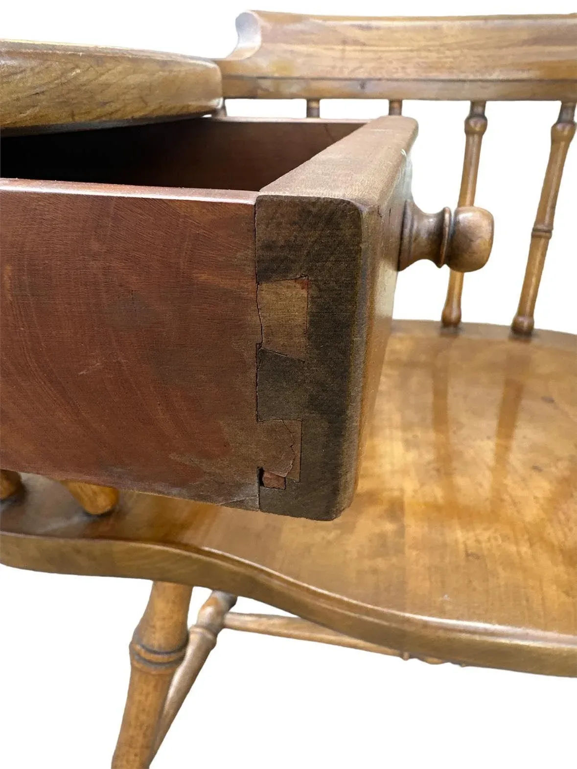 Drexel Windsor Maple and Oak Writing Arm Chair - Vintage Mid 20th Century - Image 5