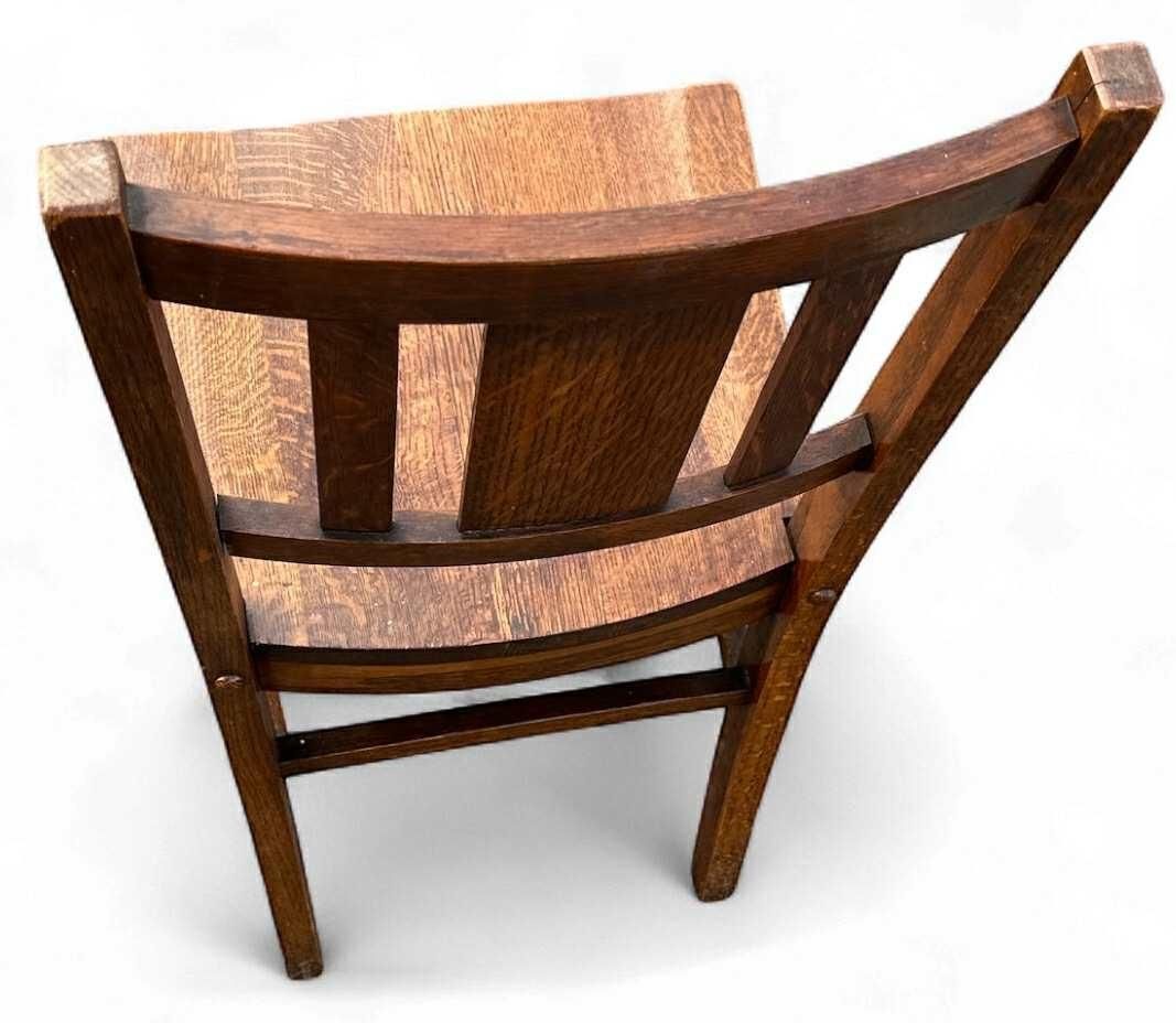 Antique Quarter Sawn Oak Mission Style Dining Chairs by Murphy Chair Co. - Circa 1910 - Set of 3 - Image 5