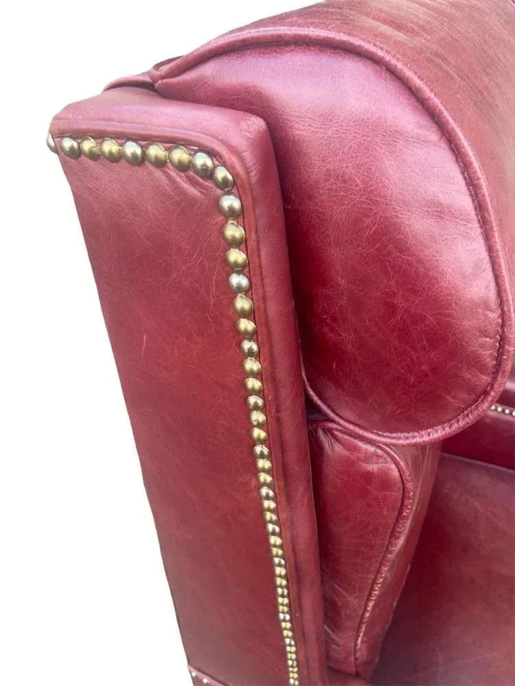 Hancock & Moore 'Hamilton' Red Leather Tall Executive Swivel Chair - Vintage Late 20th Century - Image 5