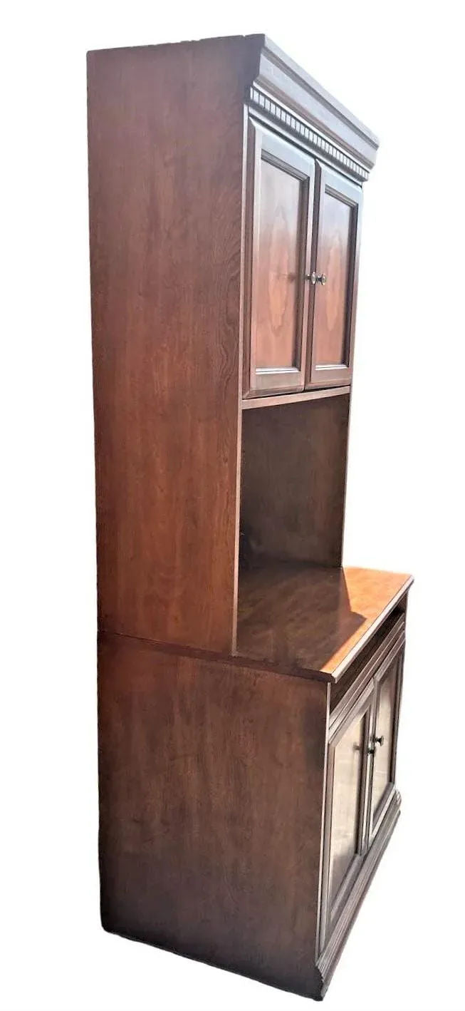 Cherry Wood and Satinwood Inlay Secretary Desk With Pullout Desktop - Early 21st Century - Image 5