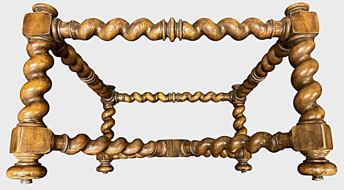 Baker Furniture Collectors Edition Barley Twist Oak Glass Top Coffee Table - Vintage Mid 20th Century - Image 5