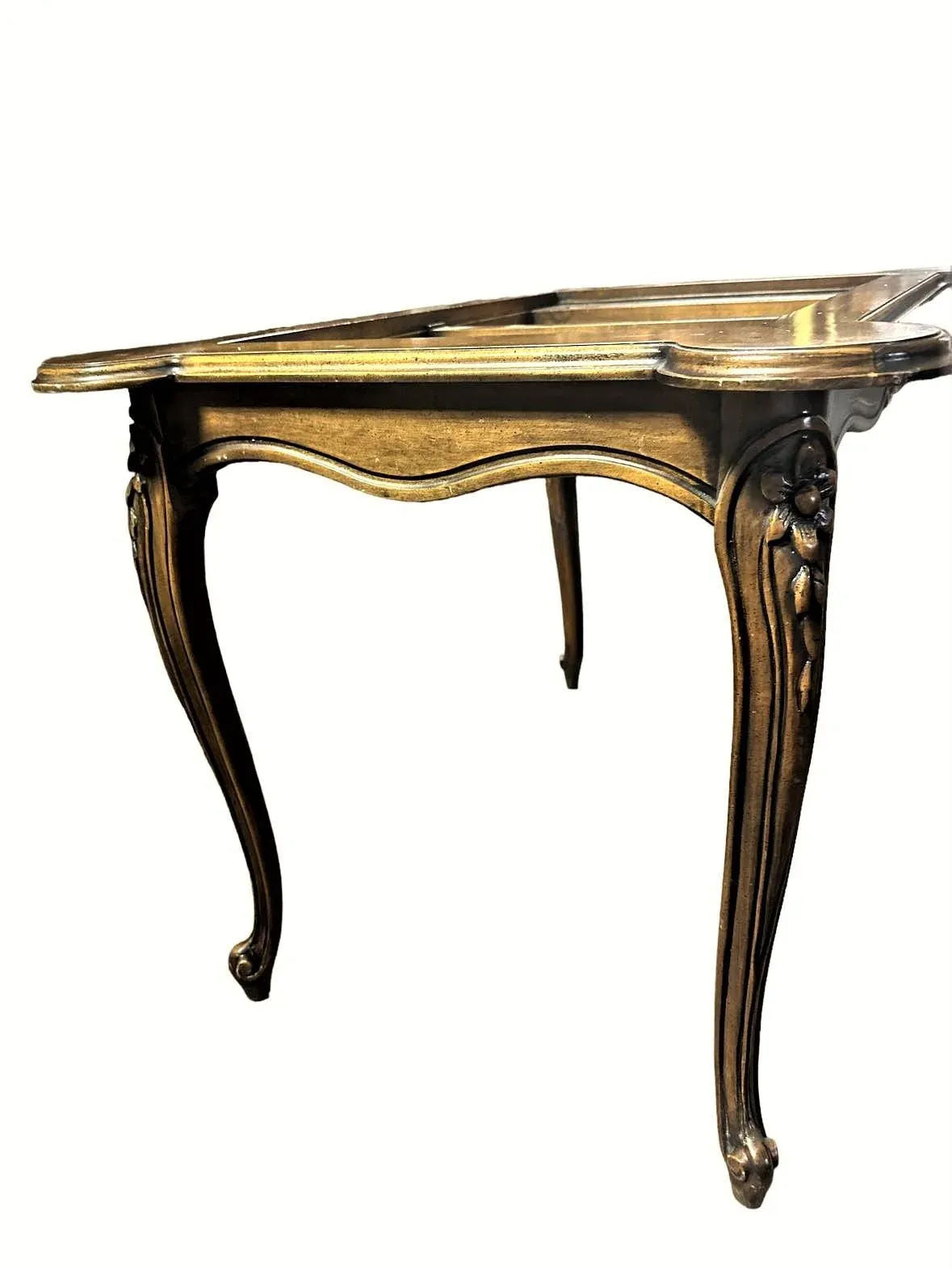 Inlaid Leather and Walnut Louis XV Style Backgammon Table - Vintage Late 20th Century - Image 5