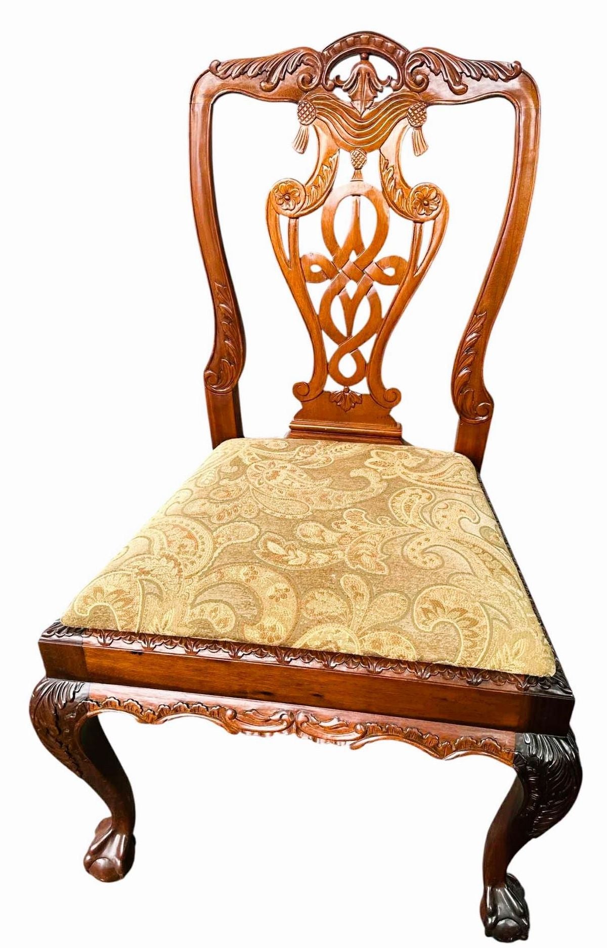 Solid Mahogany Chippendale Dining Chairs - Set of 8 Including 2 Armchairs - Circa Mid 20th Century - Image 5