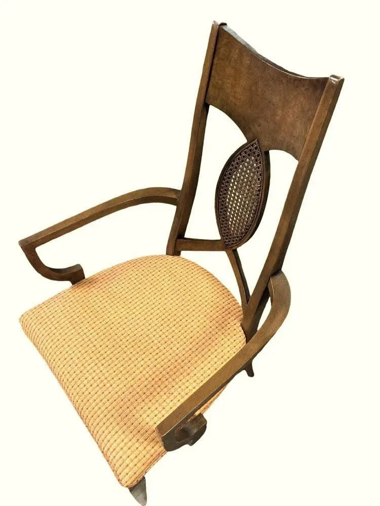 Romweber Invicta Mid 20th Century Burlwood, Walnut, and Cane Dining Chairs - Set of 6 - Image 5