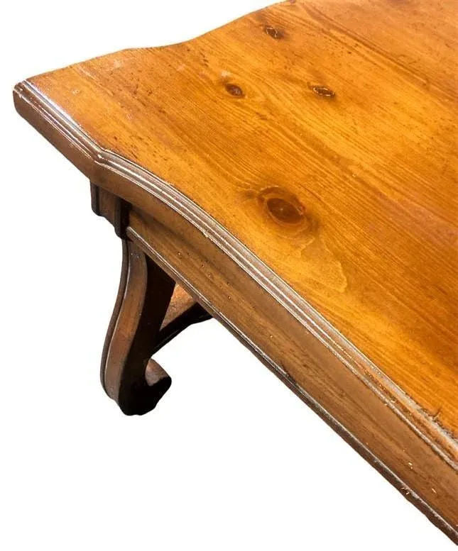 Late 20th Century Lyre Leg Hacienda Style Coffee Table in Knotty Pine and Fruitwood - Image 5