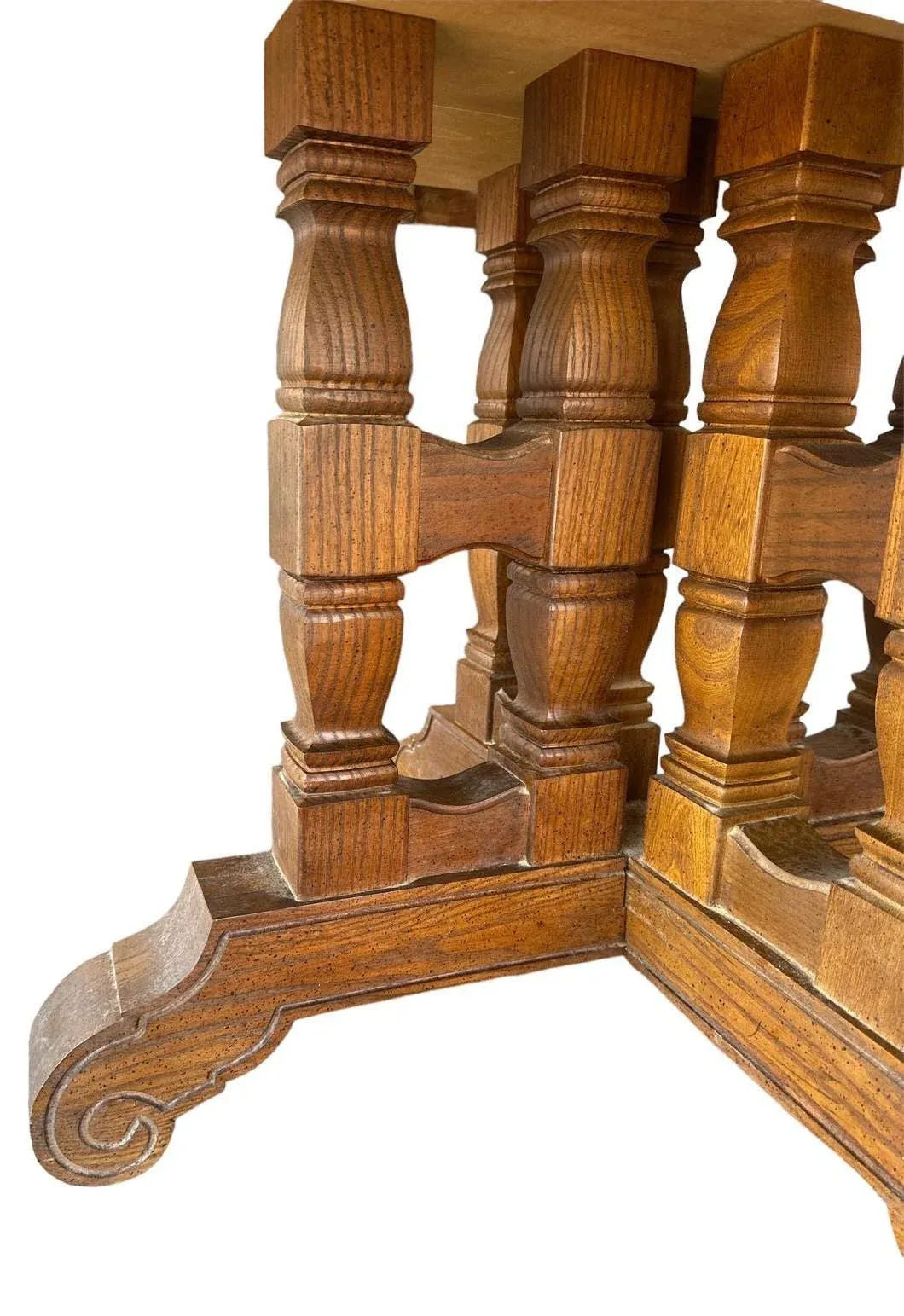 Stanley Furniture ‘Hacienda’ Collection Solid Oak Spanish Style 98” X 44” Refectory Table Made in 1970 - Image 5