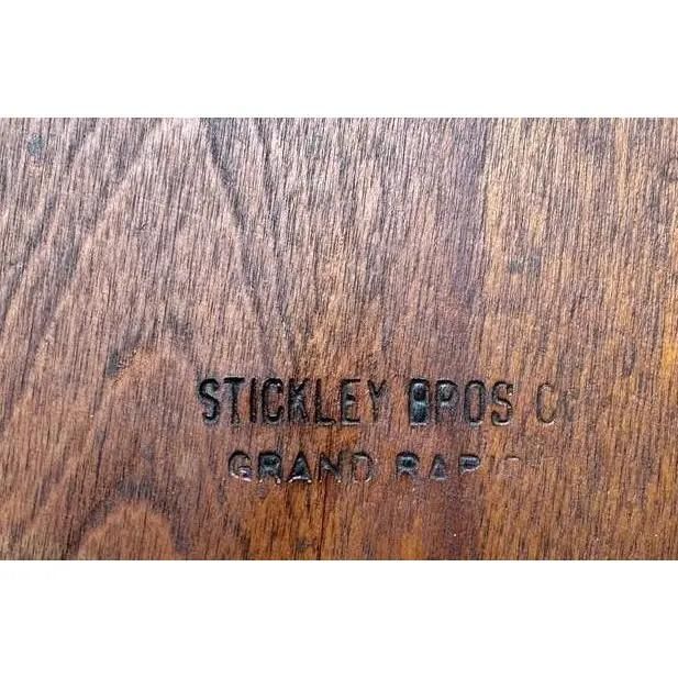 Antique Stickley Brothers Grand Rapids Solid Walnut Pub Style Dining Chairs - Set of 5 - Image 5