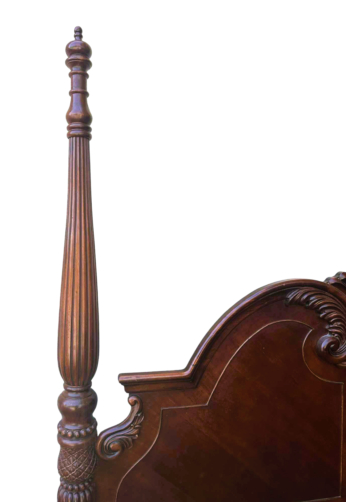 King Size Cherry Wood Four Poster Bed - Vintage Late 20th Century - Image 5