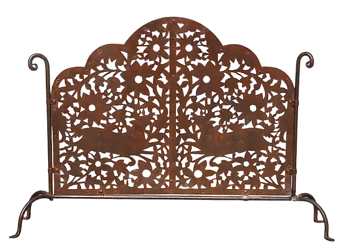 Vintage Pierced Iron Fireplace Screen From Mexico - Image 5