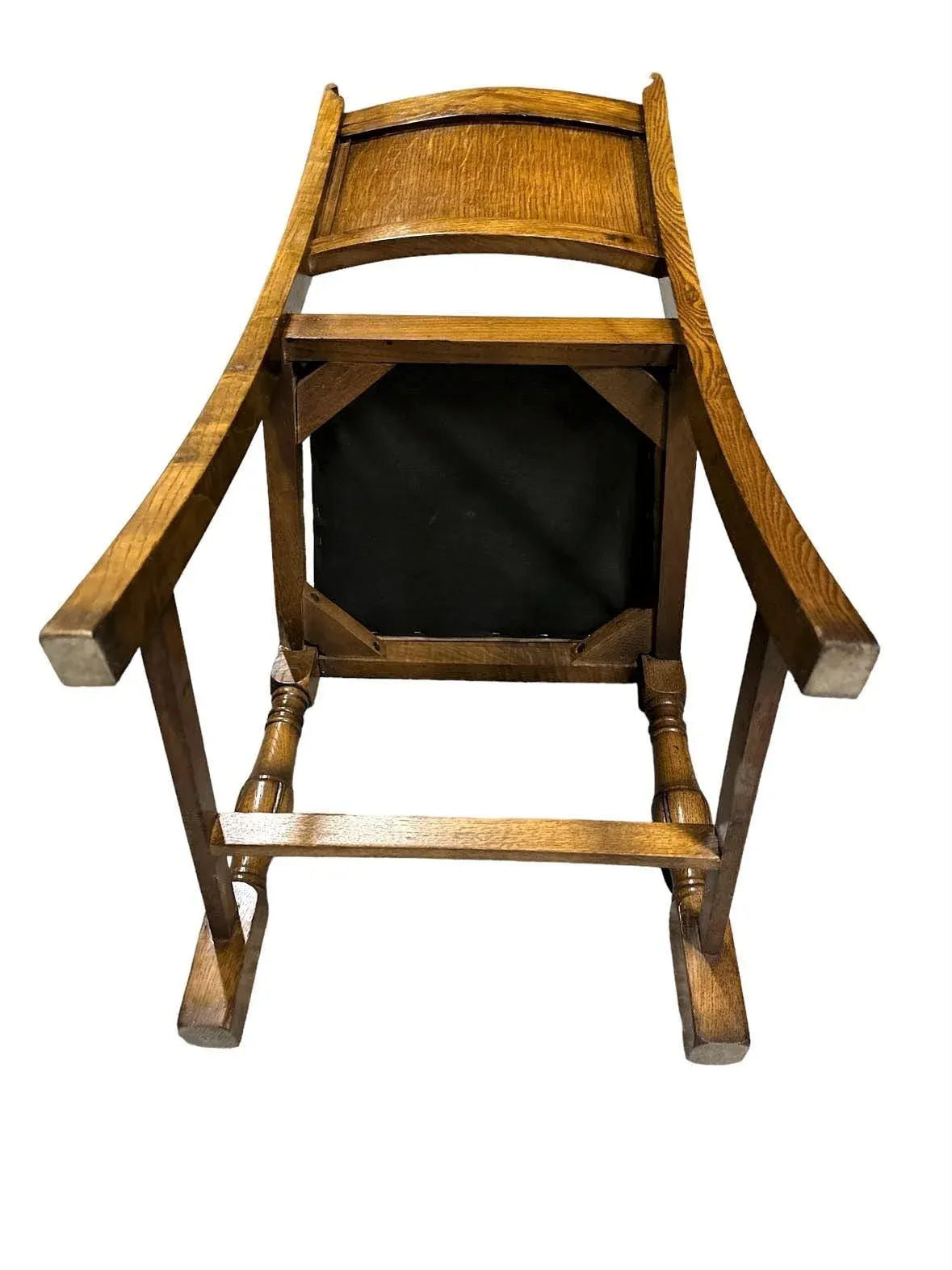 19th Century Antique English Arts & Crafts Oak Dining Chairs With New Leather Seats - Set of 6 - Image 5