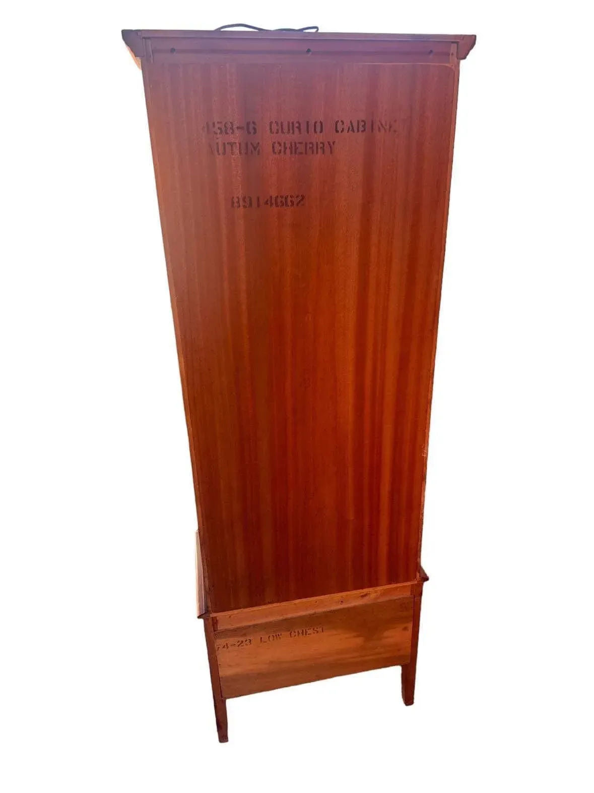 Solid Cherry Wood French Provincial Style China Cabinet Made in North Carolina - Vintage Mid 20th Century - Image 5