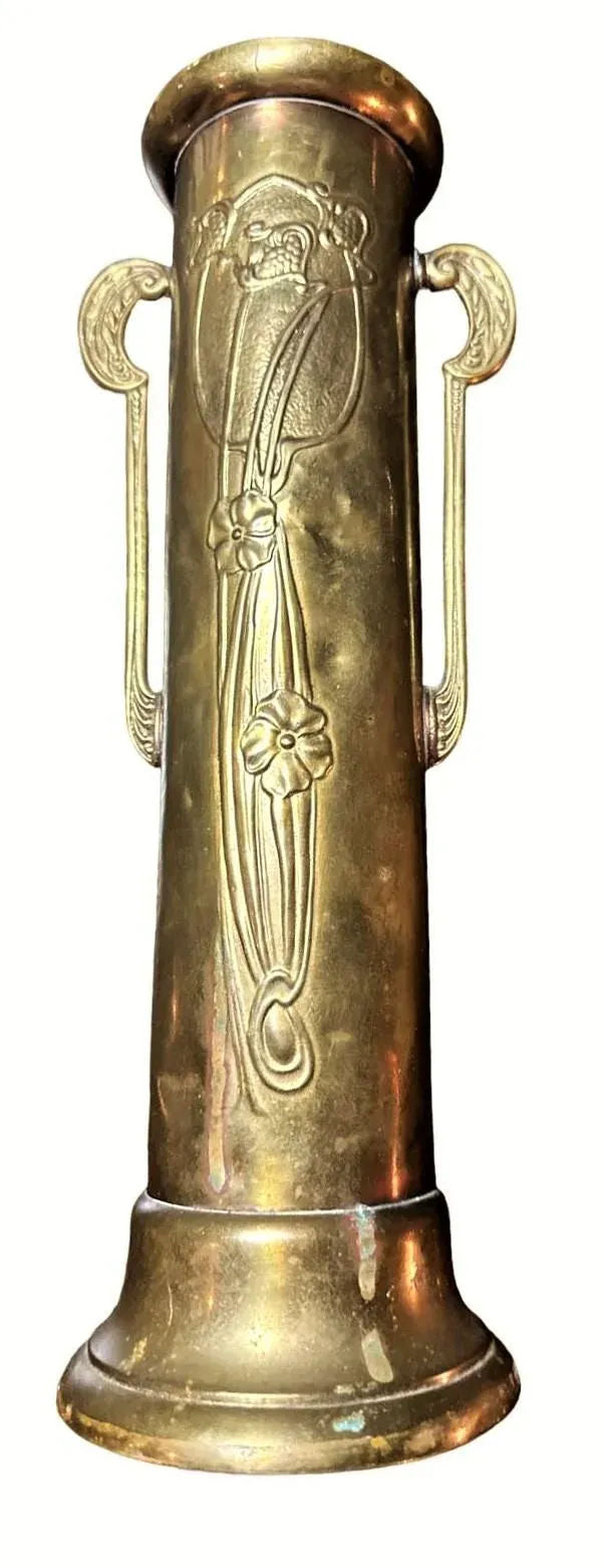 Antique English Arts & Crafts Brass Vase - Circa 1910 - Image 5