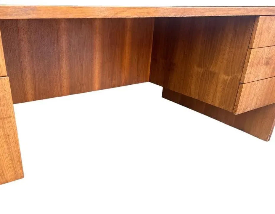 Edward Axel Roffman Walnut Executive Partners Desk - Vintage 1960s - Image 5