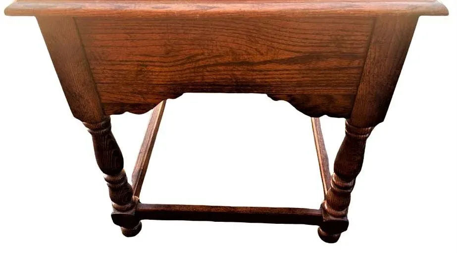 Solid Oak Hammary End Table or Nightstand With Spanish Revival Details - Mid 20th Century - Image 5