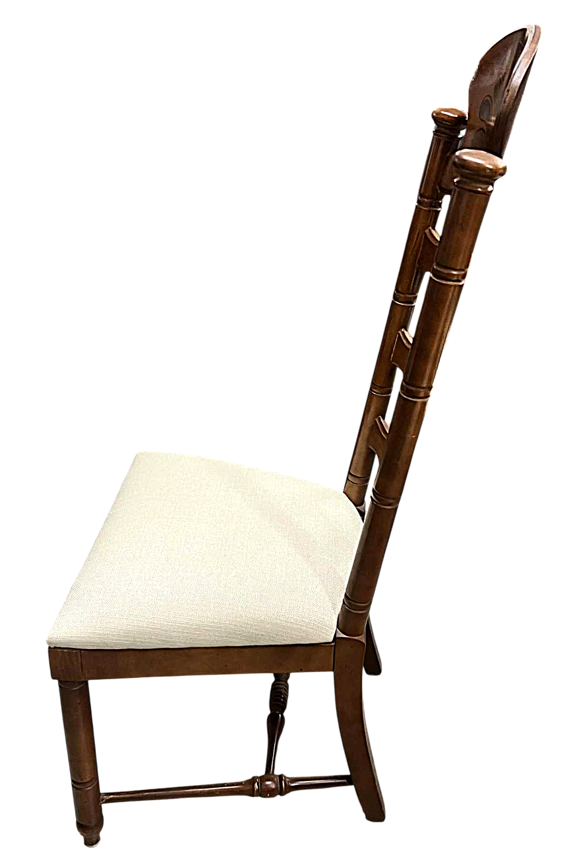 Vintage Drexel Attributed Spanish Revival Maple Wood Ladderback Dining Chairs With New Seat Upholstery - Set of 6 - Image 5