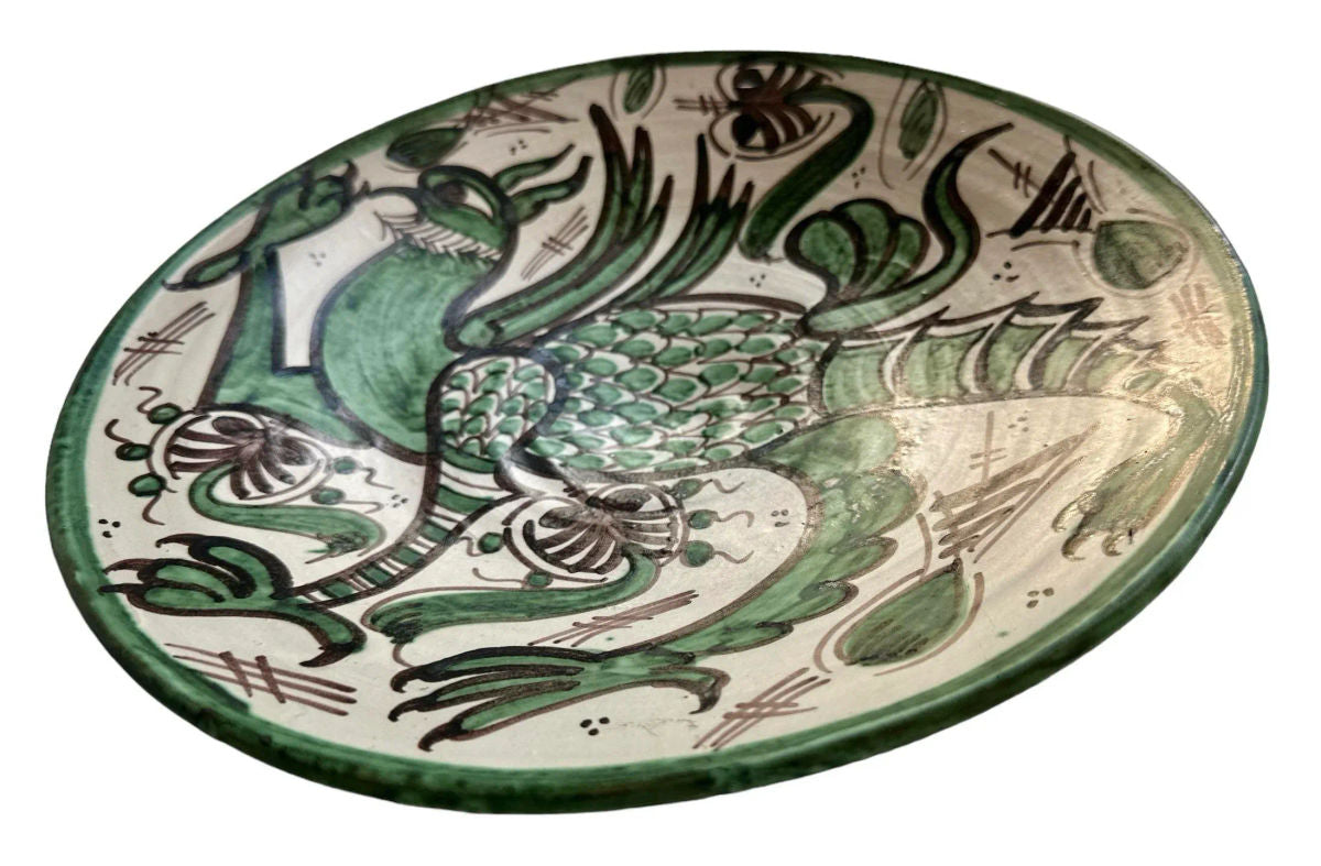 Domingo Punter Griffon Design 13” Ceramic Plate From Teruel in Aragon— Mid 20th Century - Image 5
