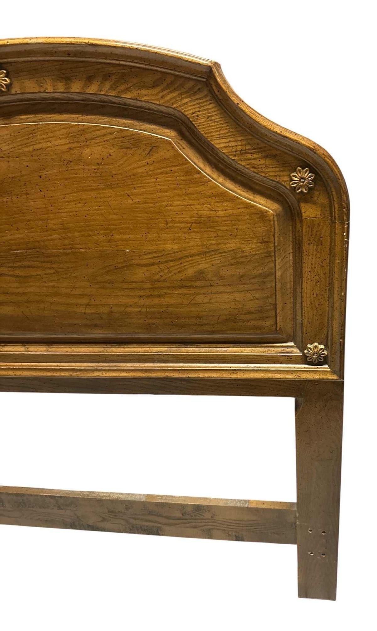 King Size Davis Cabinet Company French Provincial Solid Oak Headboard - Vintage Circa 1960s - Image 5