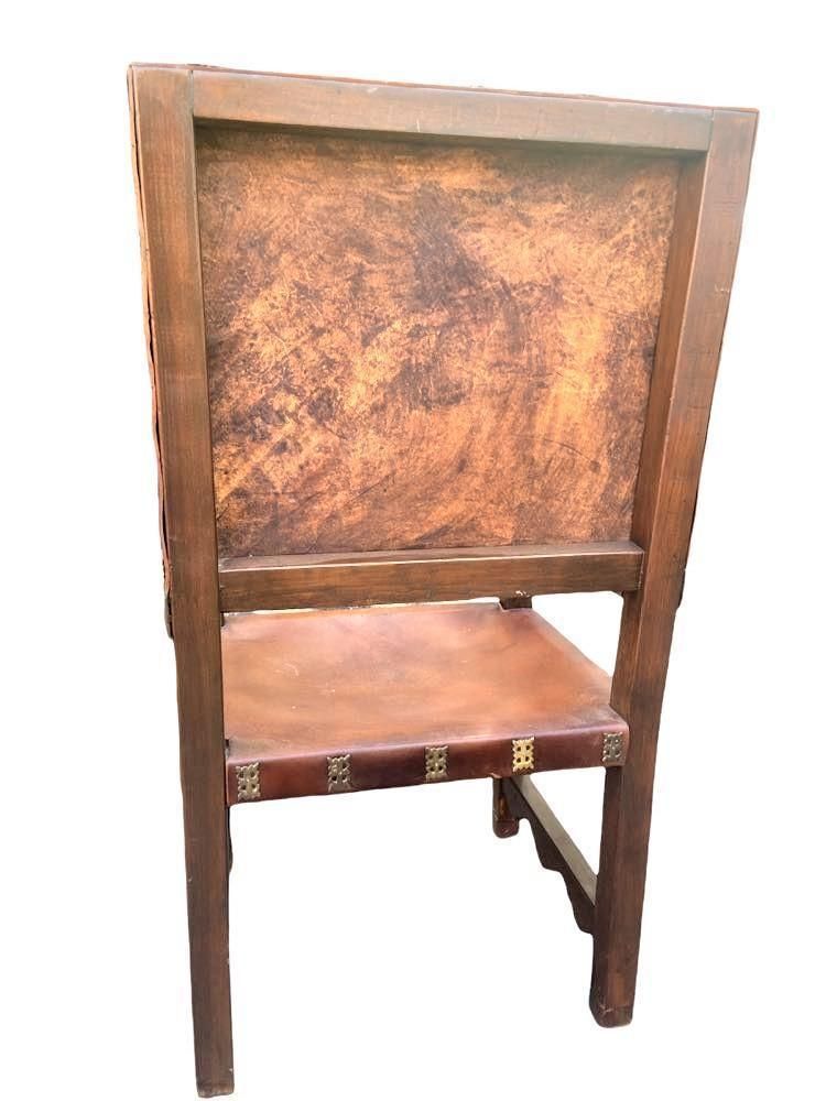Artes De México Internacionales Throne Chair in Cognac Saddle Leather - Vintage 1960s - Image 5