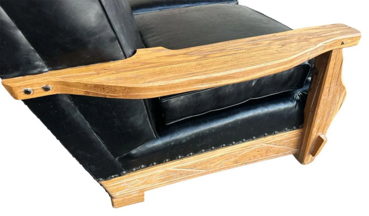 A. Brandt Ranch Oak Monumental 102" Sofa - Vintage Mid 20th Century - Image 5