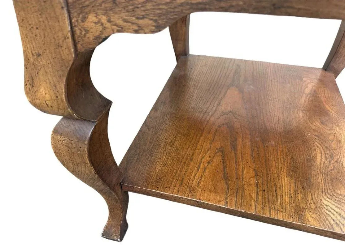 Altavista Lane Vintage Oak French Country Side Table - Late 20th Century - Image 5