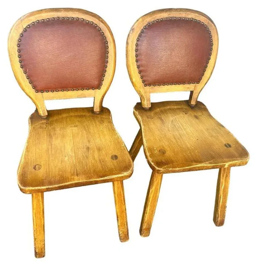 1930s Rancho Monterey Style Oak Chairs by Coronado Furniture of Los Angeles - a Pair - Image 5