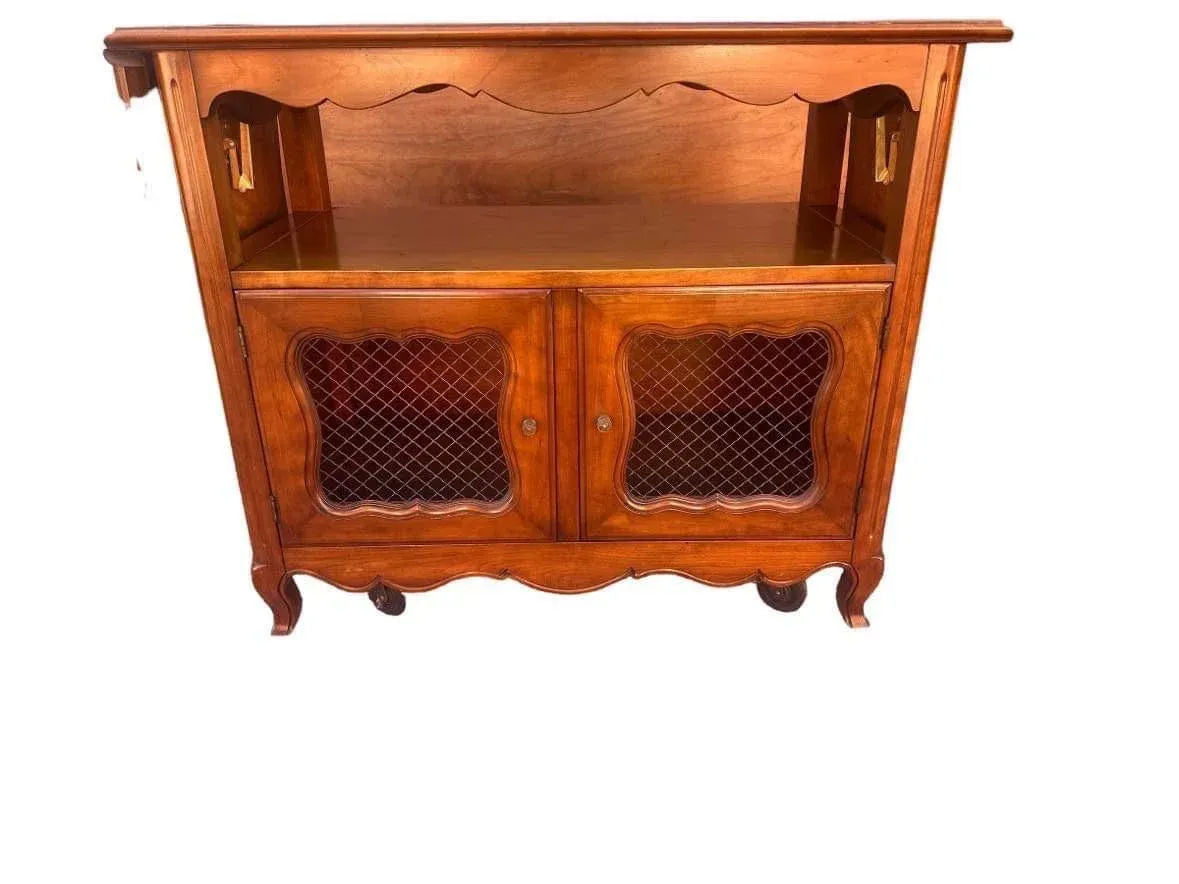 Kindel Grand Rapids Solid Cherry Wood Belvedere Server - Louis XV French Provincial Style Vintage 1950s - Image 5