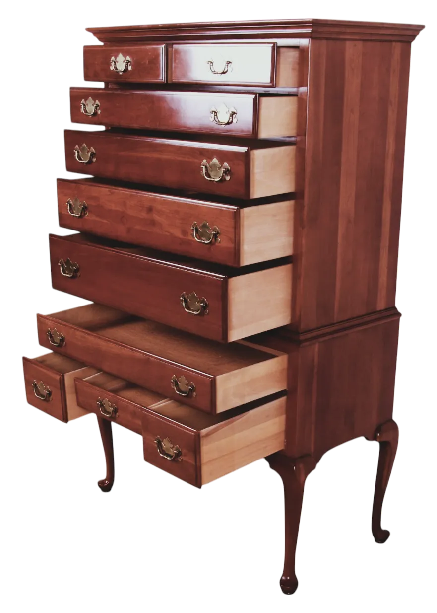 Ethan Allen Solid 'American Traditional' Cherry Highboy - Vintage Late 20th Century - Image 5