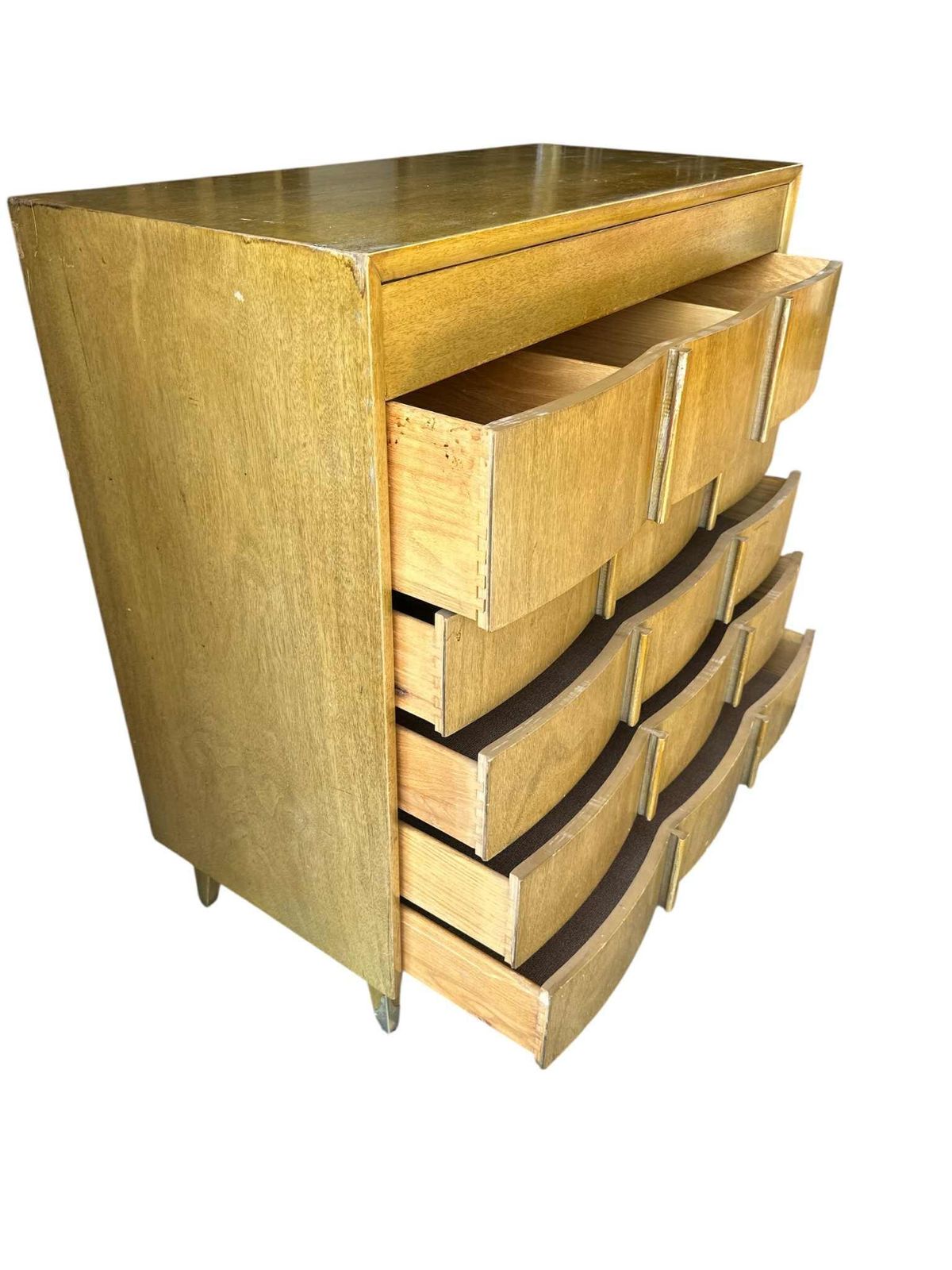Bleached Mahogany American of Martinsville Fully Restored Chest of Drawers -Vintage 1950s - Image 5