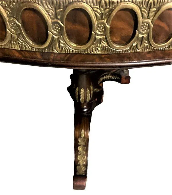 Monumental 19th Century Antique French Empire Dining Table in Burlwood, Satinwood and Mahogany - Image 5