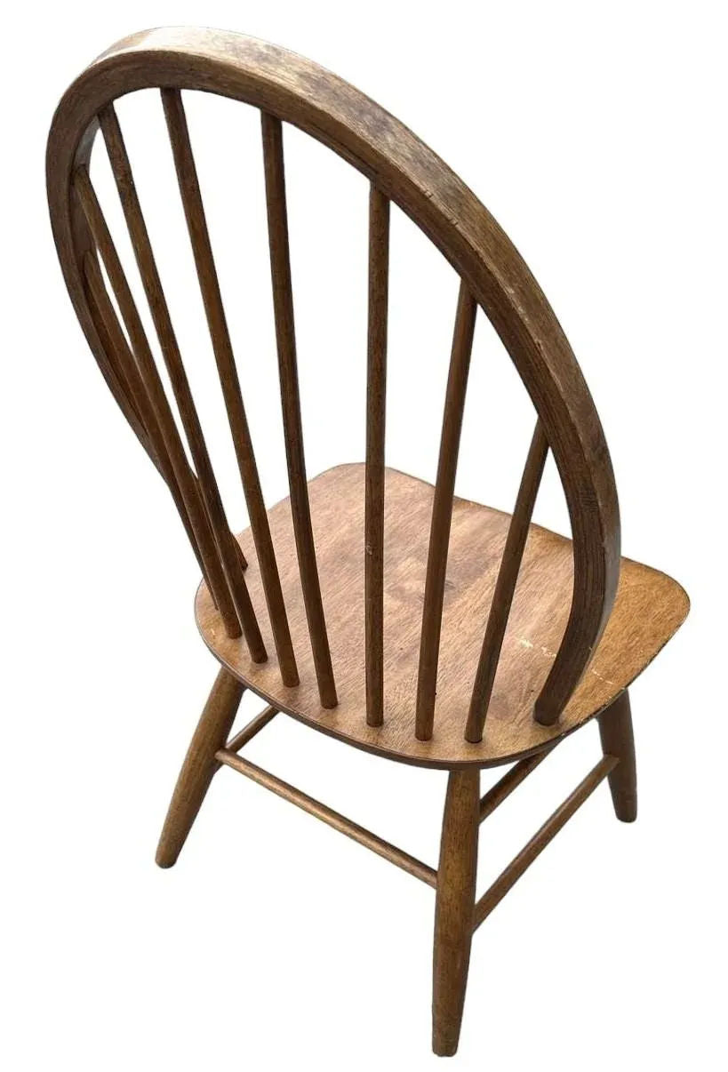 Solid Teakwood Windsor Pub Chairs - Set of 4 - Vintage Early 21st Century - Image 5