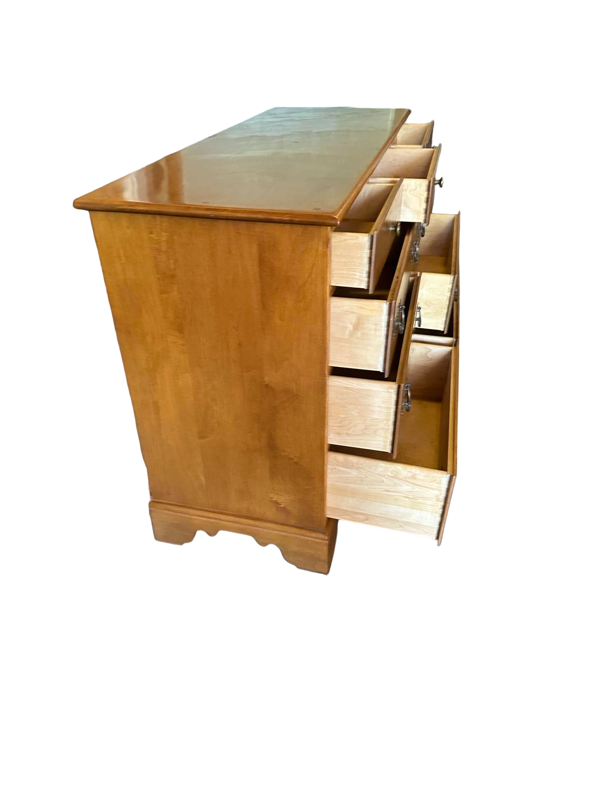 Ethan Allen Nutmeg Solid Maple 52" Wide Chest of 9 Drawers - Vintage 1960s - Image 5