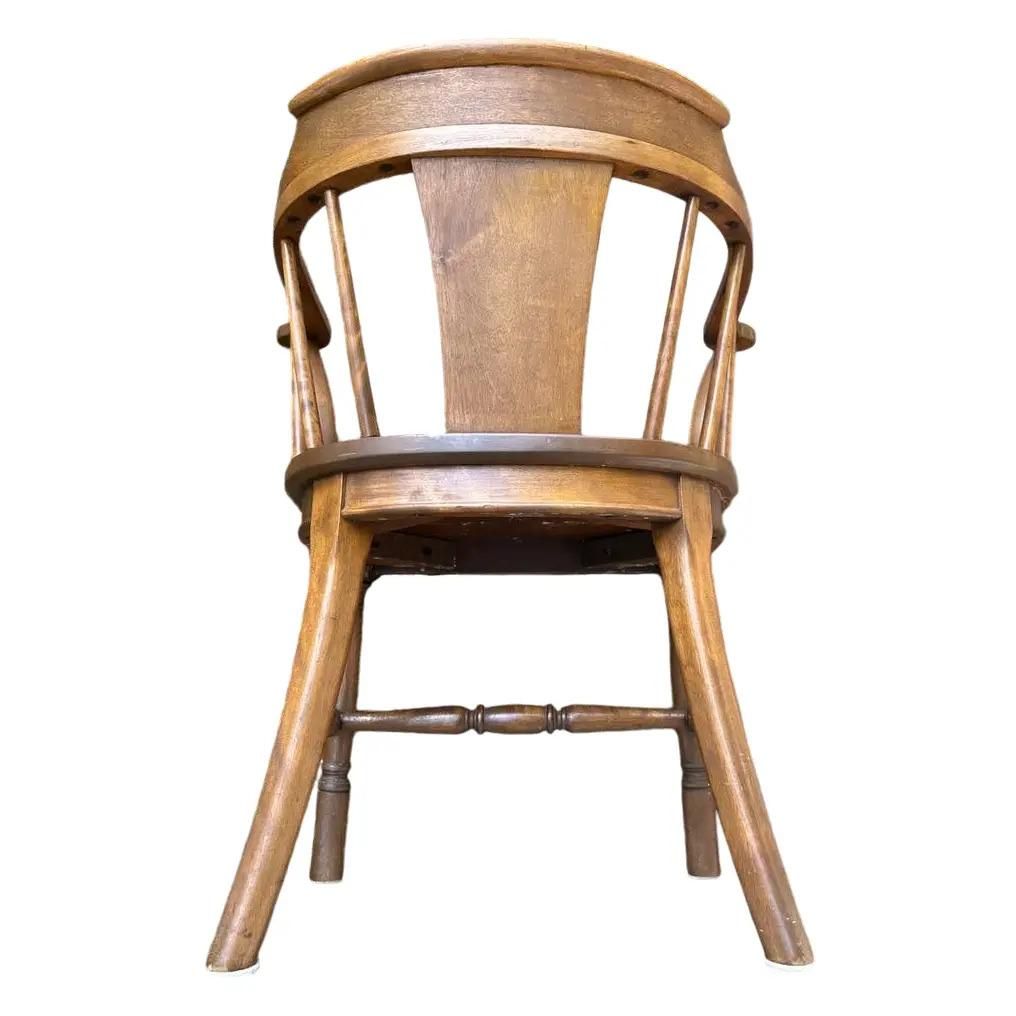 Antique Stickley Brothers Grand Rapids Solid Walnut Pub Style Dining Chairs - Set of 5 - Image 6